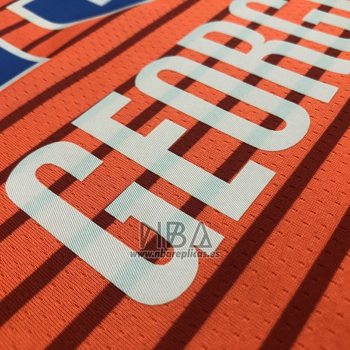 Camiseta Oklahoma City Thunder Paul George NO 13 Statement 2021 Naranja